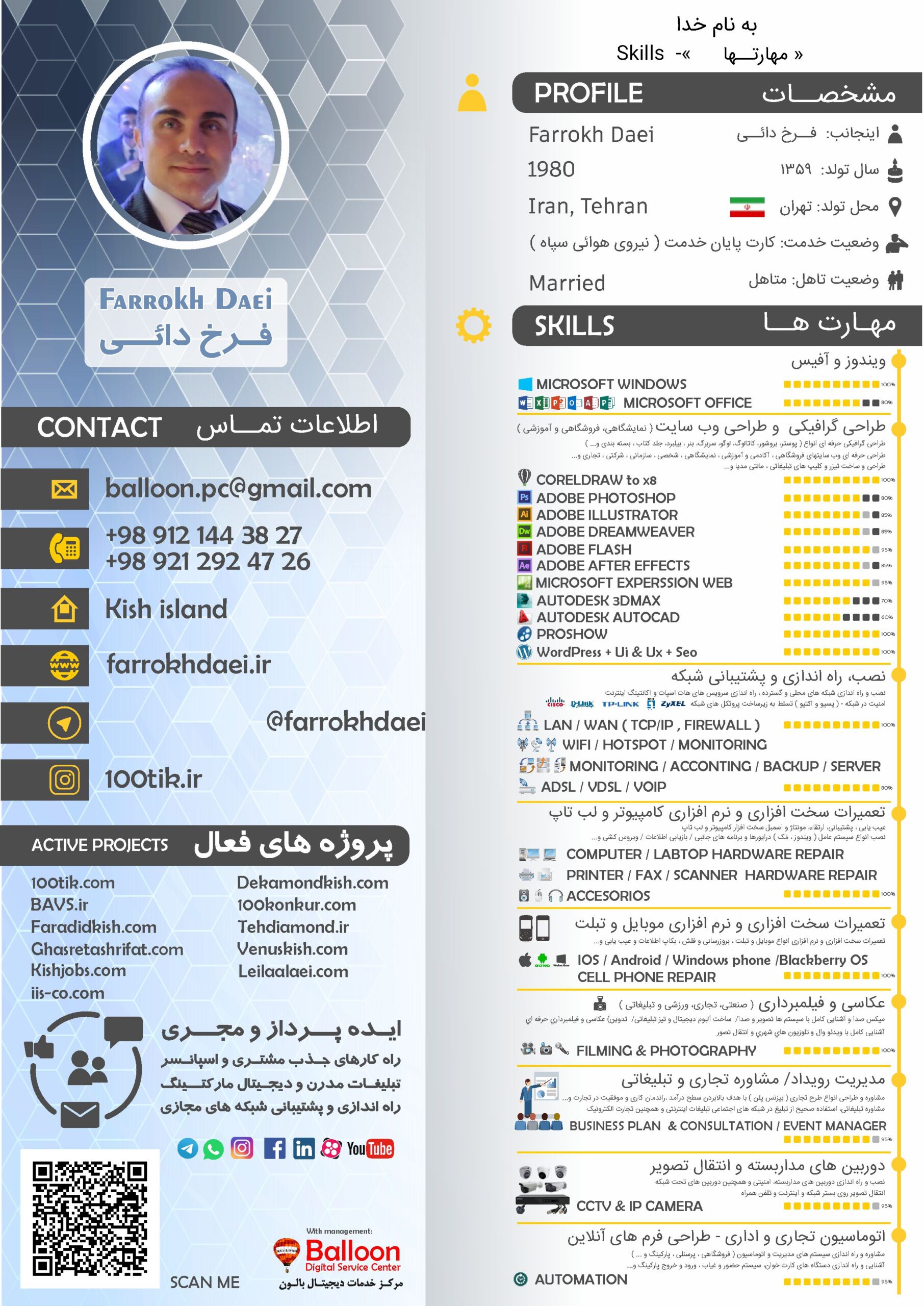 رزومه فرخ دائی صفحه 1